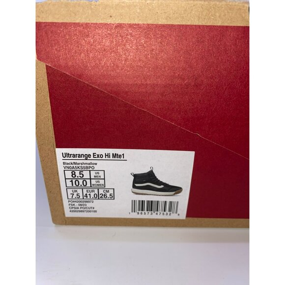 Vans Ultra-range Exo Hi Mte1 Black Marshmallow Sneakers Mens Size 8.5 Us 10Women - Picture 2 of 11